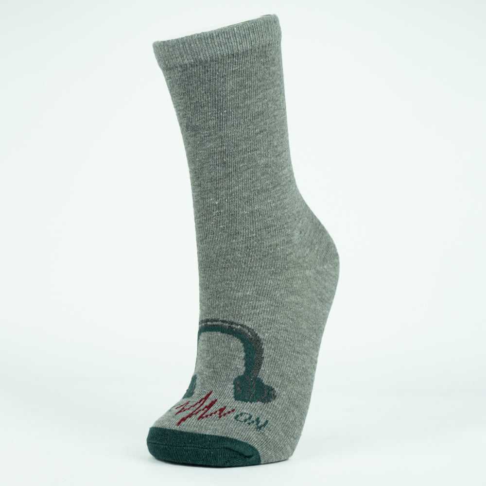 Boys’ "Music On" Pattern Crew Socks