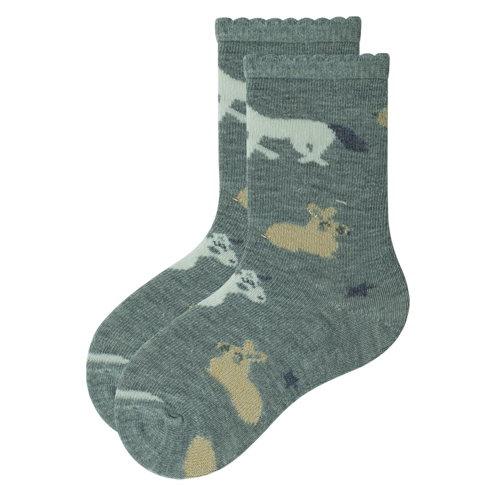 Magical Unicorn Grey Girls Socks