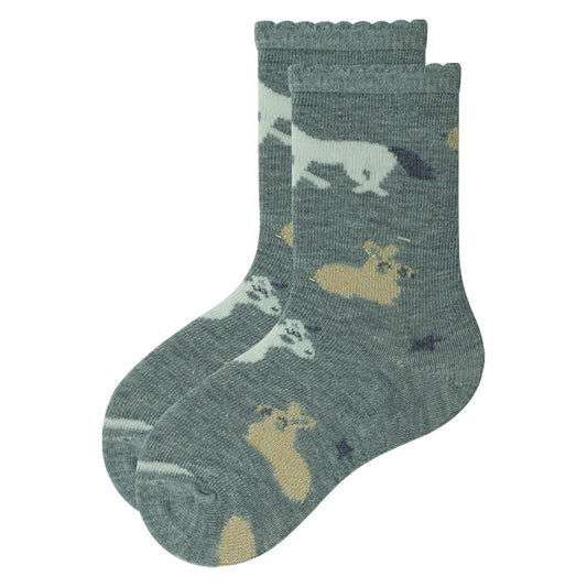 Magical Unicorn Grey Girls Socks