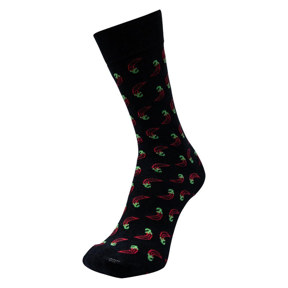 Men's Chili Pattern Novelty Crew Socks