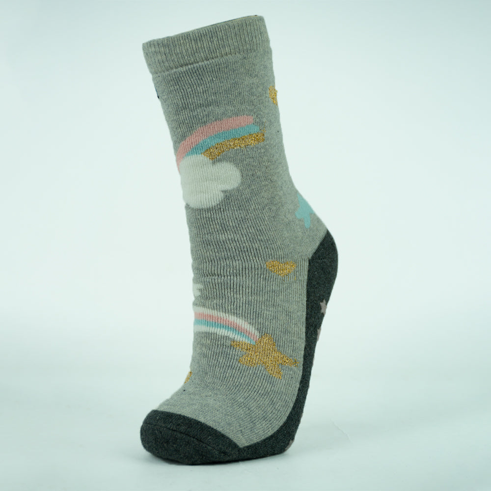 Girl Rainbow & Star Sparkle Grip Socks