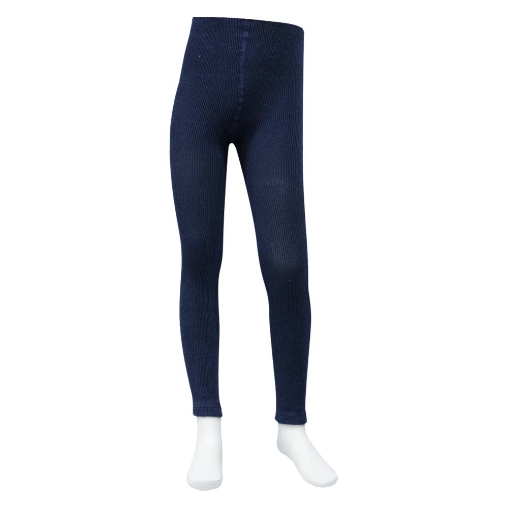 Girls Dark Blue Ribbed Leggings (OT)