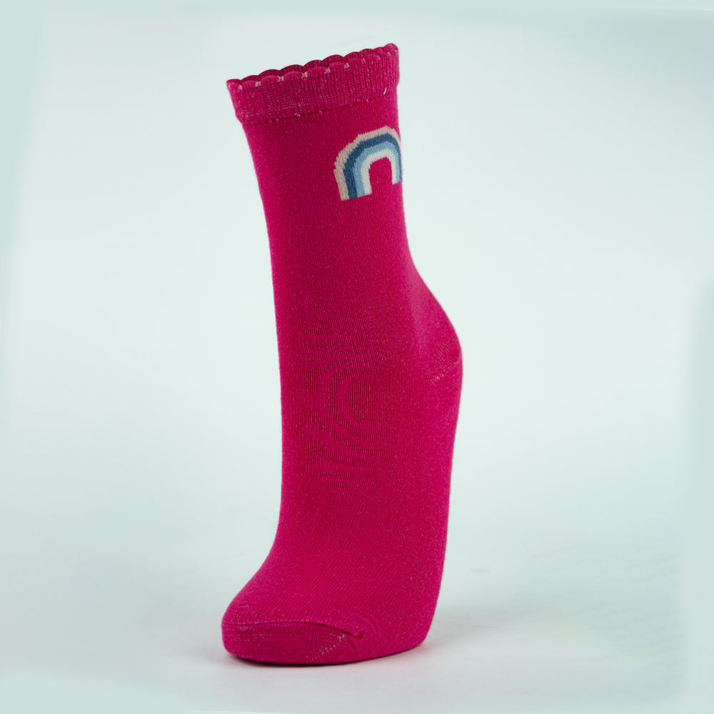 Girls’ Vibrant Rainbow Crew Socks