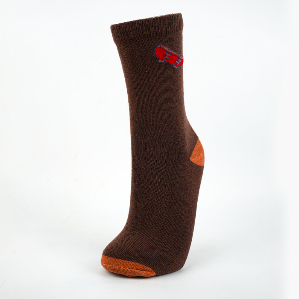 Boys Brown Skater Crew Socks