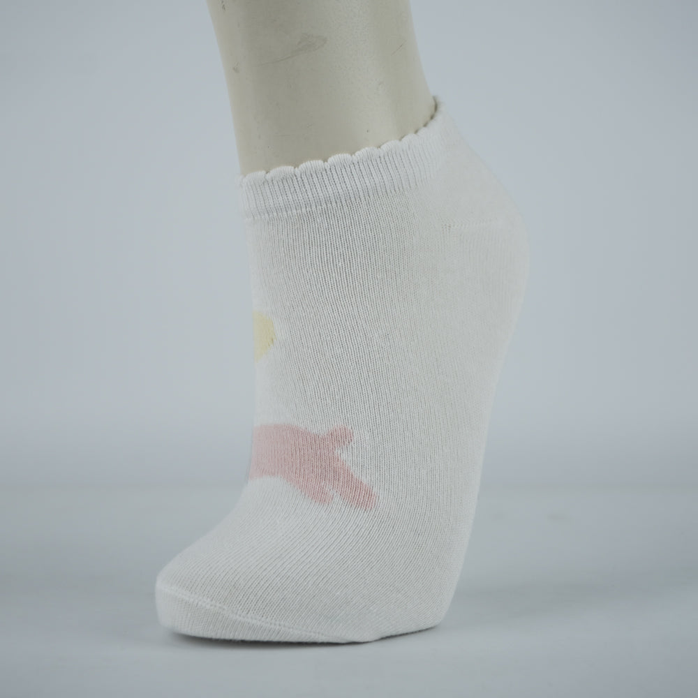 Girls' Puppy Print Ankle Socks