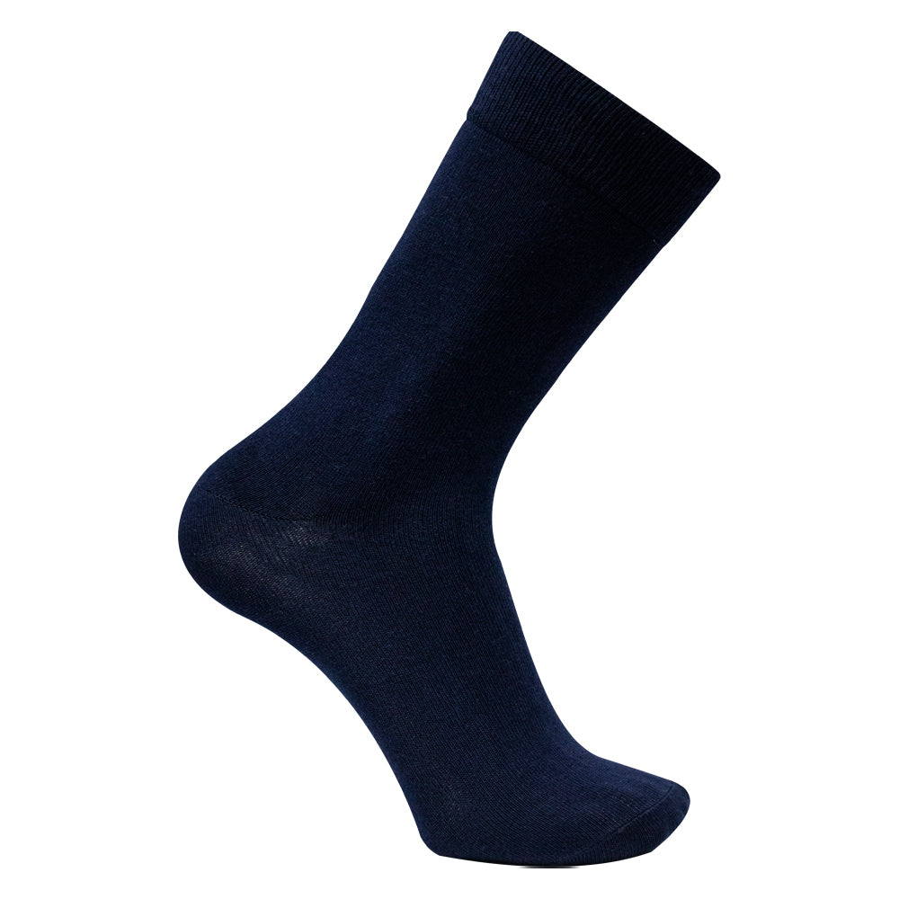 Men Solid Navy Crew Socks