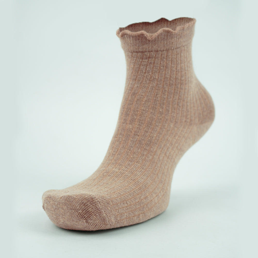 Women Trim Ribbed Ankle Socks