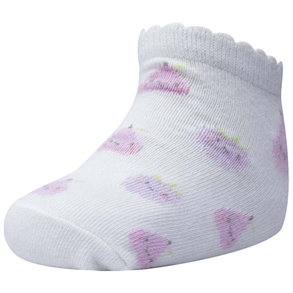 Cute Grapes & Pear Print Baby Girl Ankle Socks