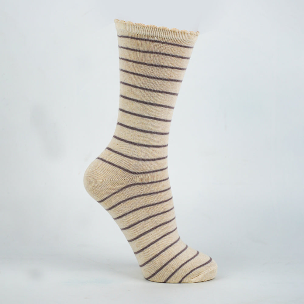 Girls Striped Crew Socks