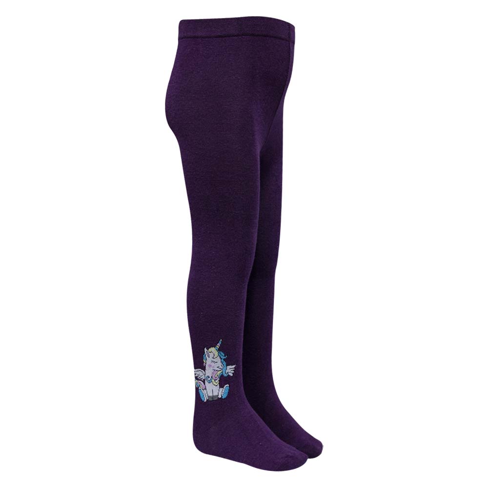 Purple with Unicorn Design Tights for Girls (OT)
