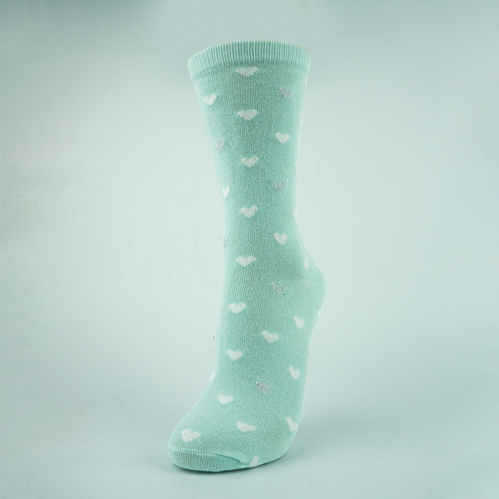Girl heart Glitter Crew Socks