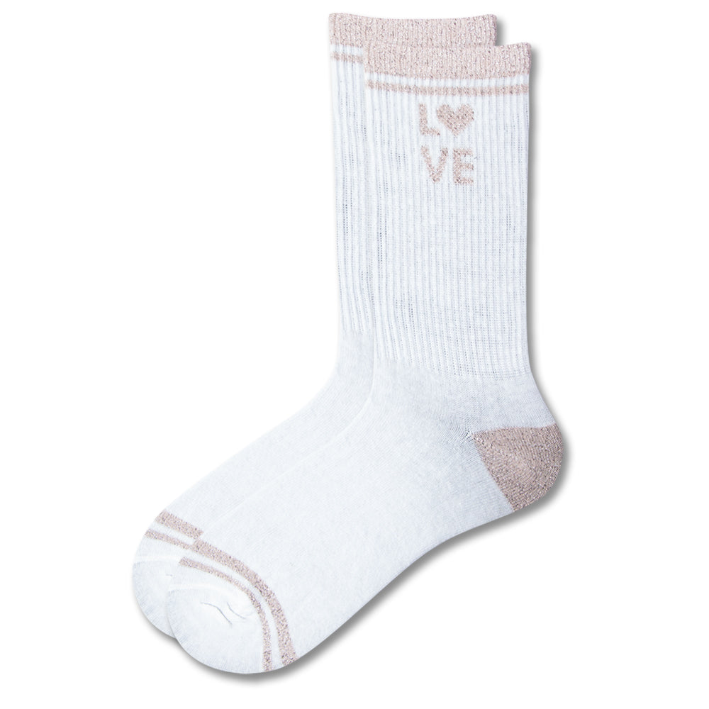 Girls Love Vibe Shimmer Stripe Crew Socks