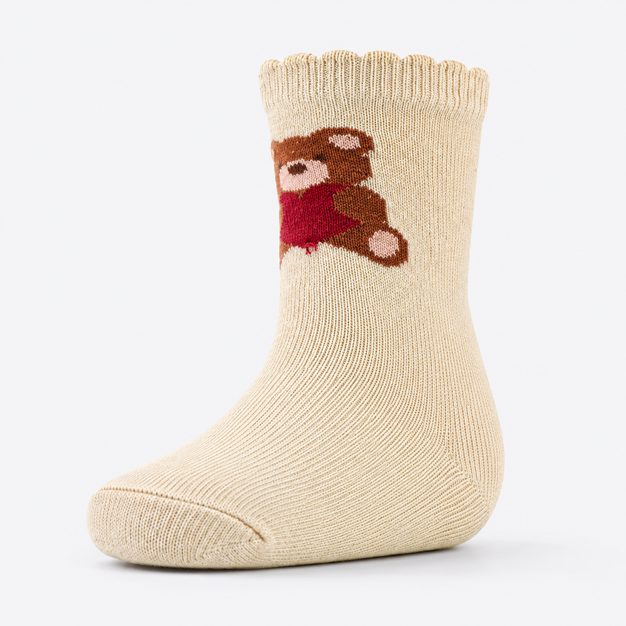 Heart Teddy Bear Girls Socks