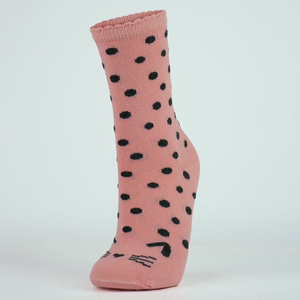 Girls' Kitty Cat Polka Dot Crew Socks