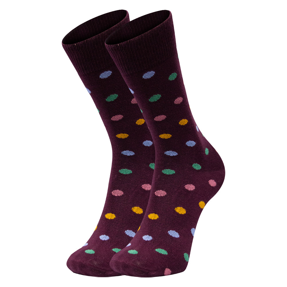 Men Colorful Polka Dot Dress Socks