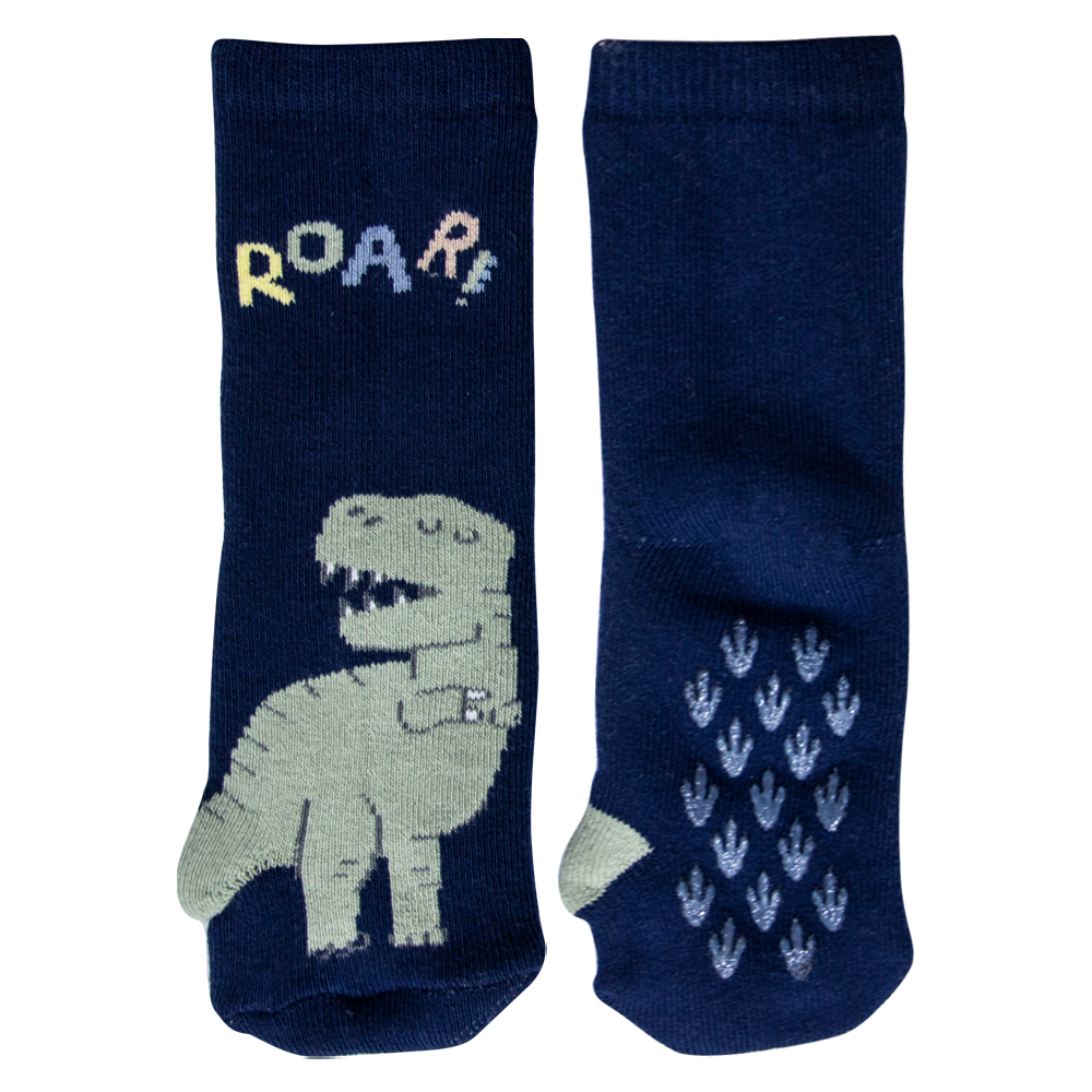 ROAR! Dino Print Anti-Slip Socks for Baby Boys