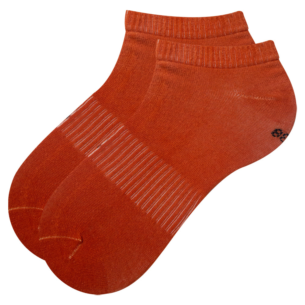 Kids Unisex & Women Solid Orange Ankle Socks