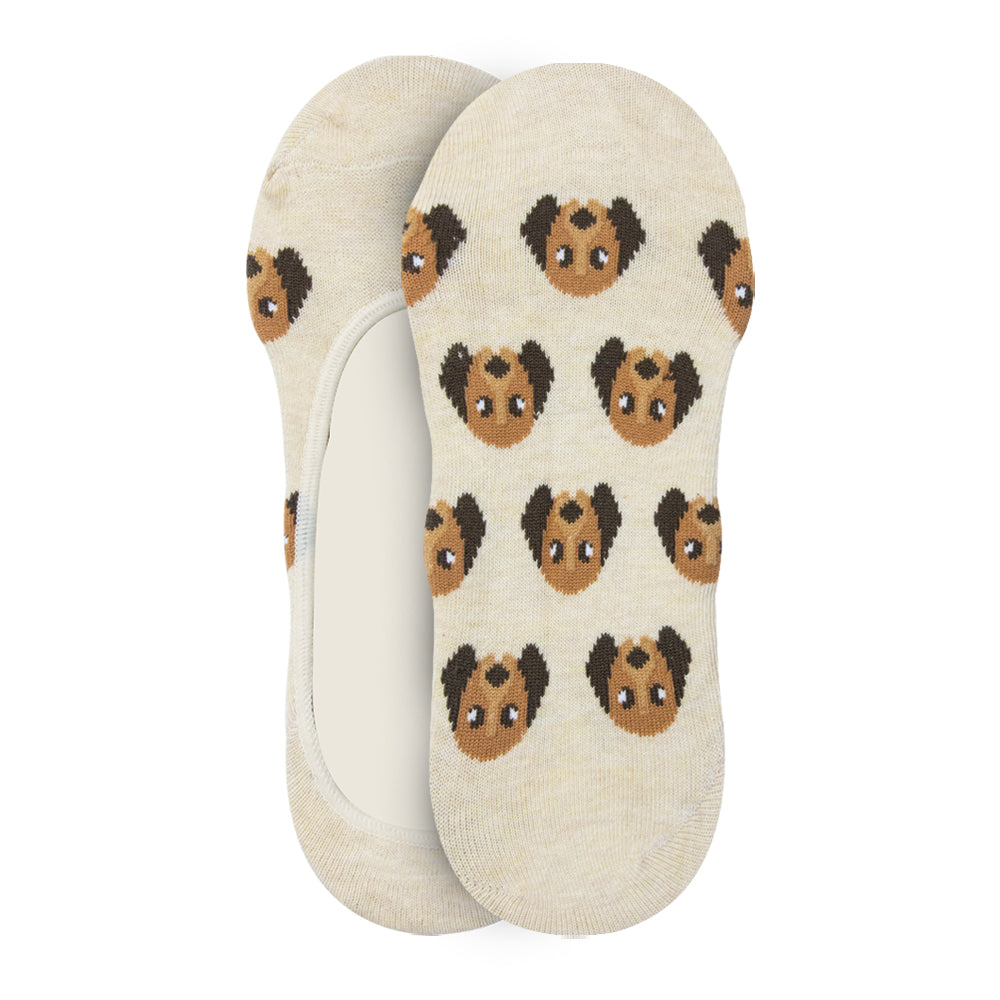 Women No-Show Socks with Cute Dog Print