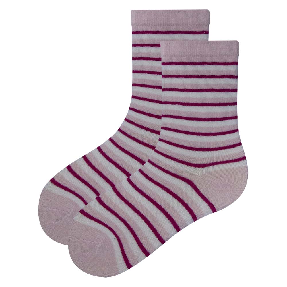Girl's Cat & Stripe Crew Socks