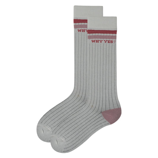 Girls "WHY YES?" Statement Knee-High Socks