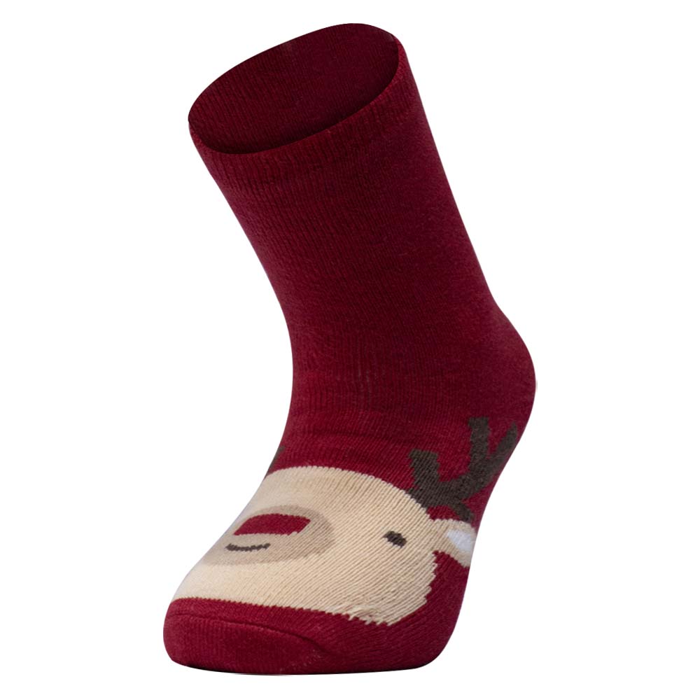 Kids Unisex Anti-Slip Socks | Festive Reindeer Design
