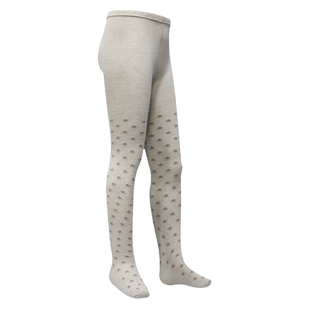 Cozy Beige with Brown Star Tights for Girls (CJ)