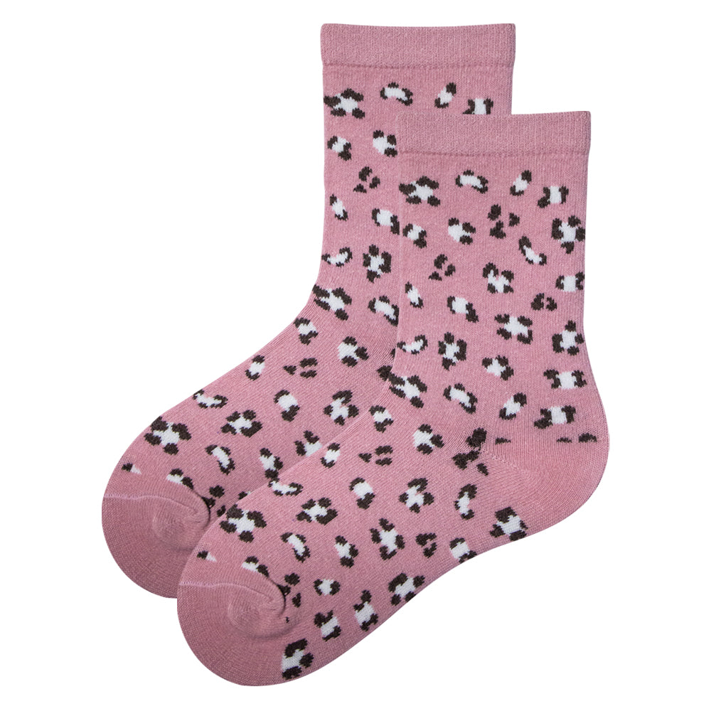Pack of 2 - Girls Leopard Print Crew Socks