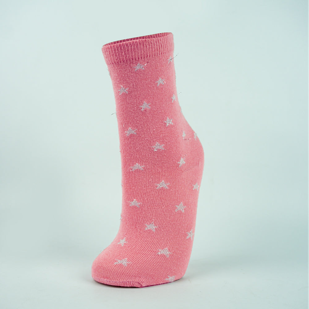 Sparkly Star Girls Crew Socks