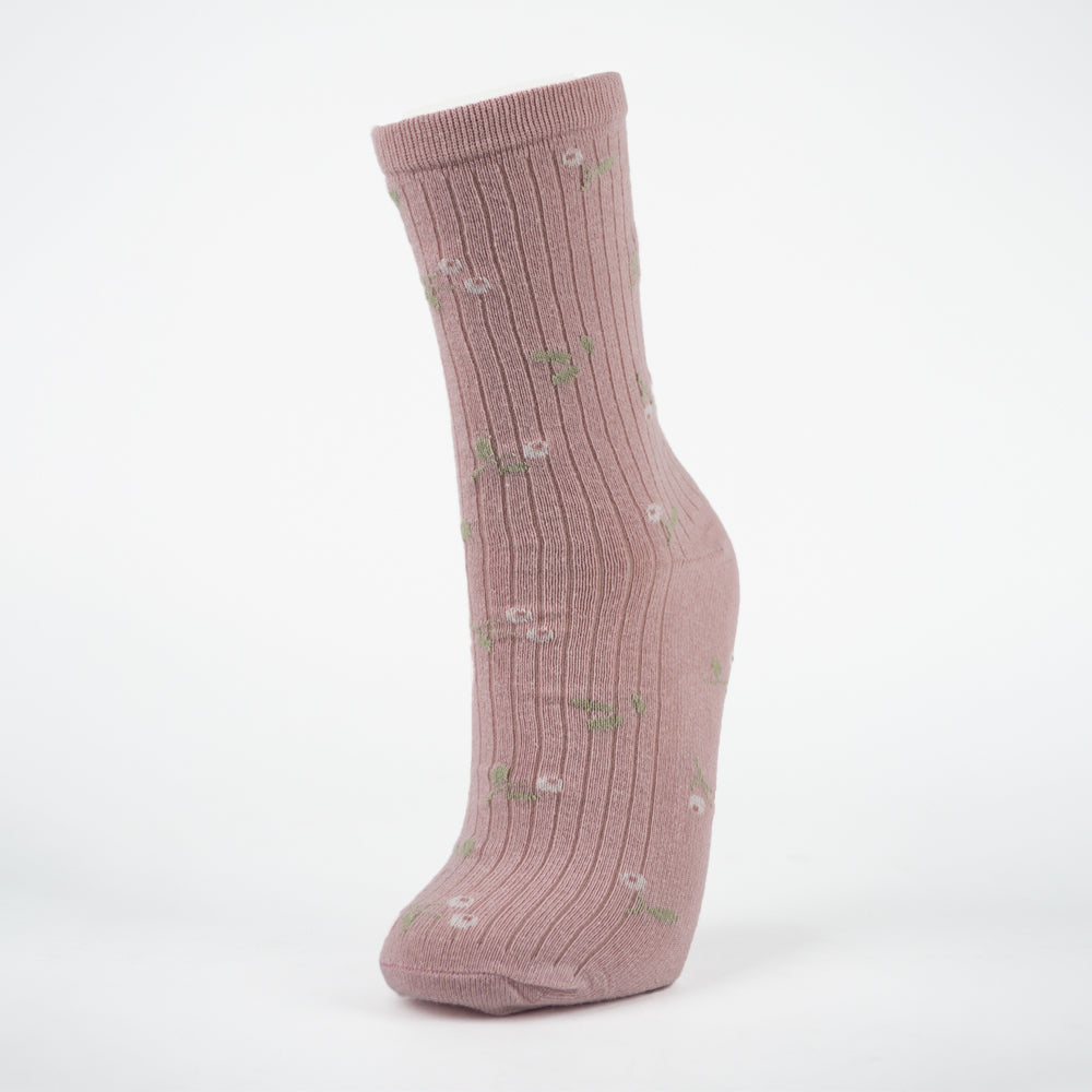 Floral Ribbed Socks for Girls