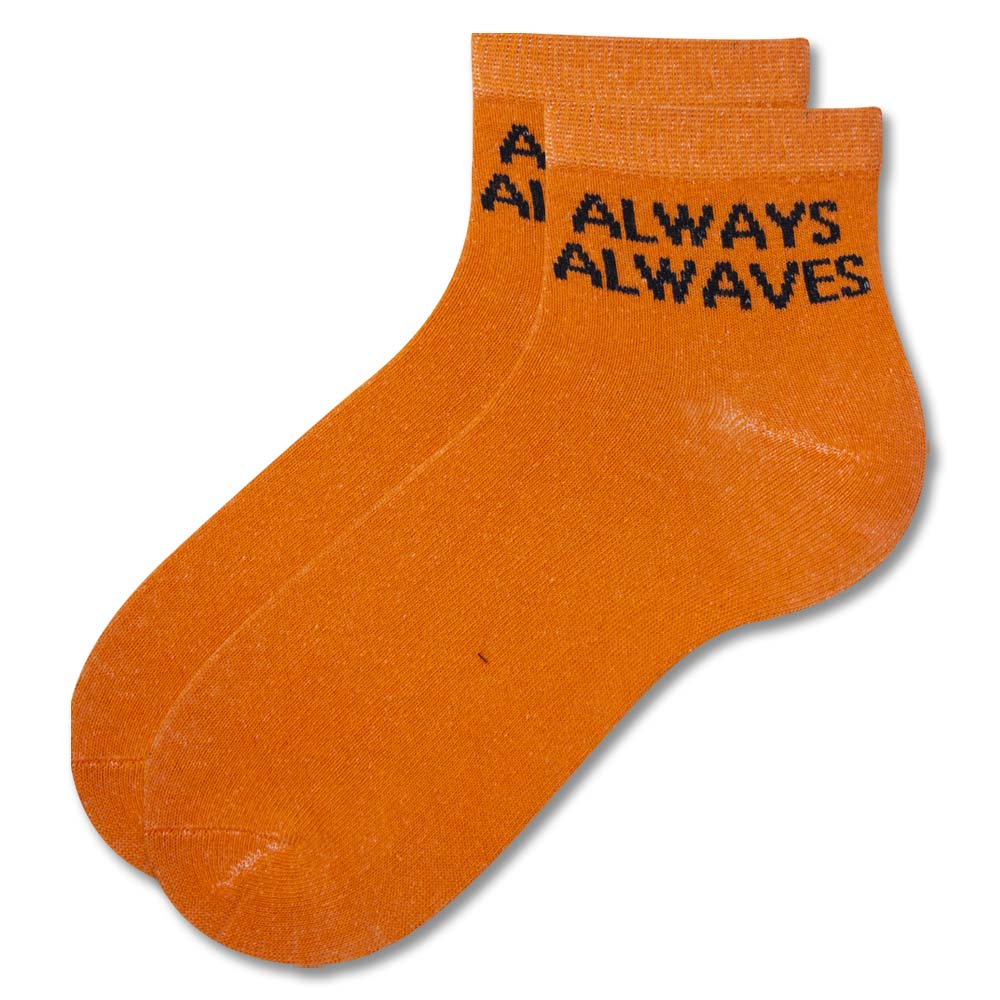 "Always Alwaves" Print Ankle Socks