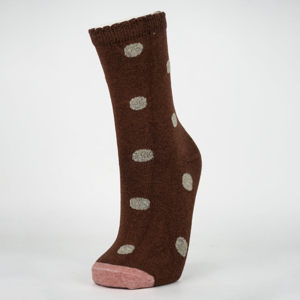 Girl's Cozy Polka Dot Crew Socks