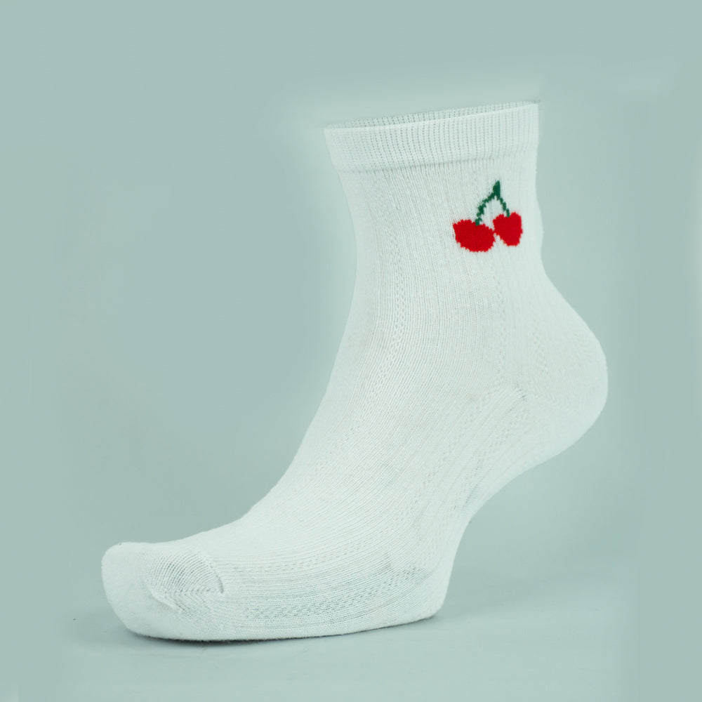 Cherry Print Ankle Women Socks