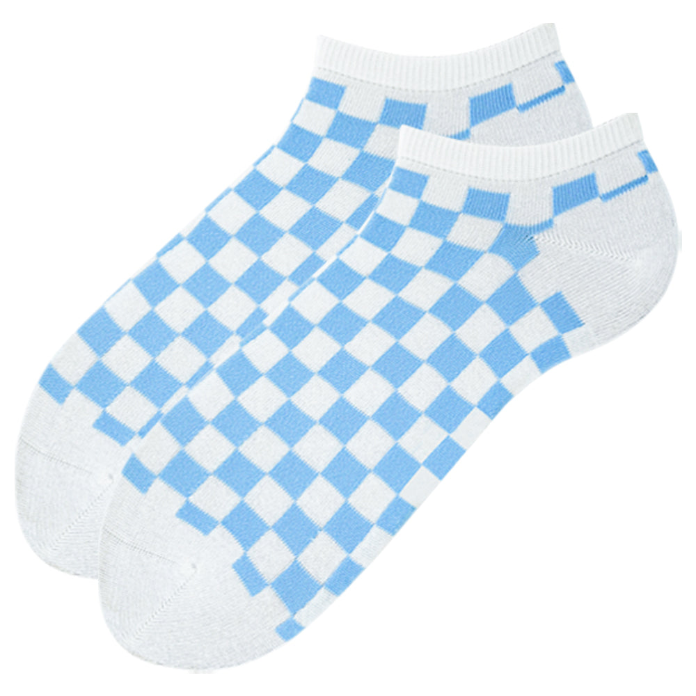 Men Checkered Print Ankle Socks