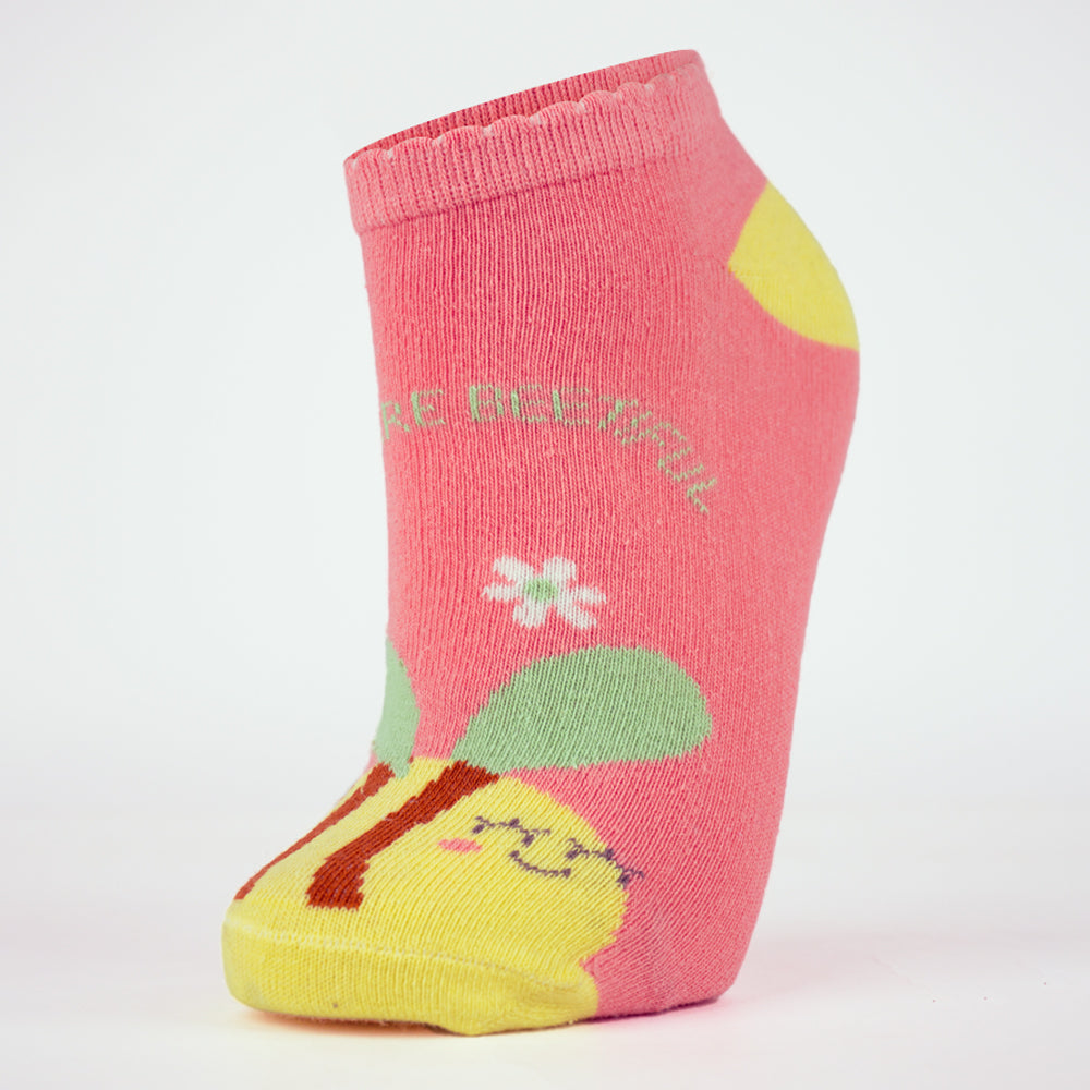 Bee Print Ankle Socks for Girls