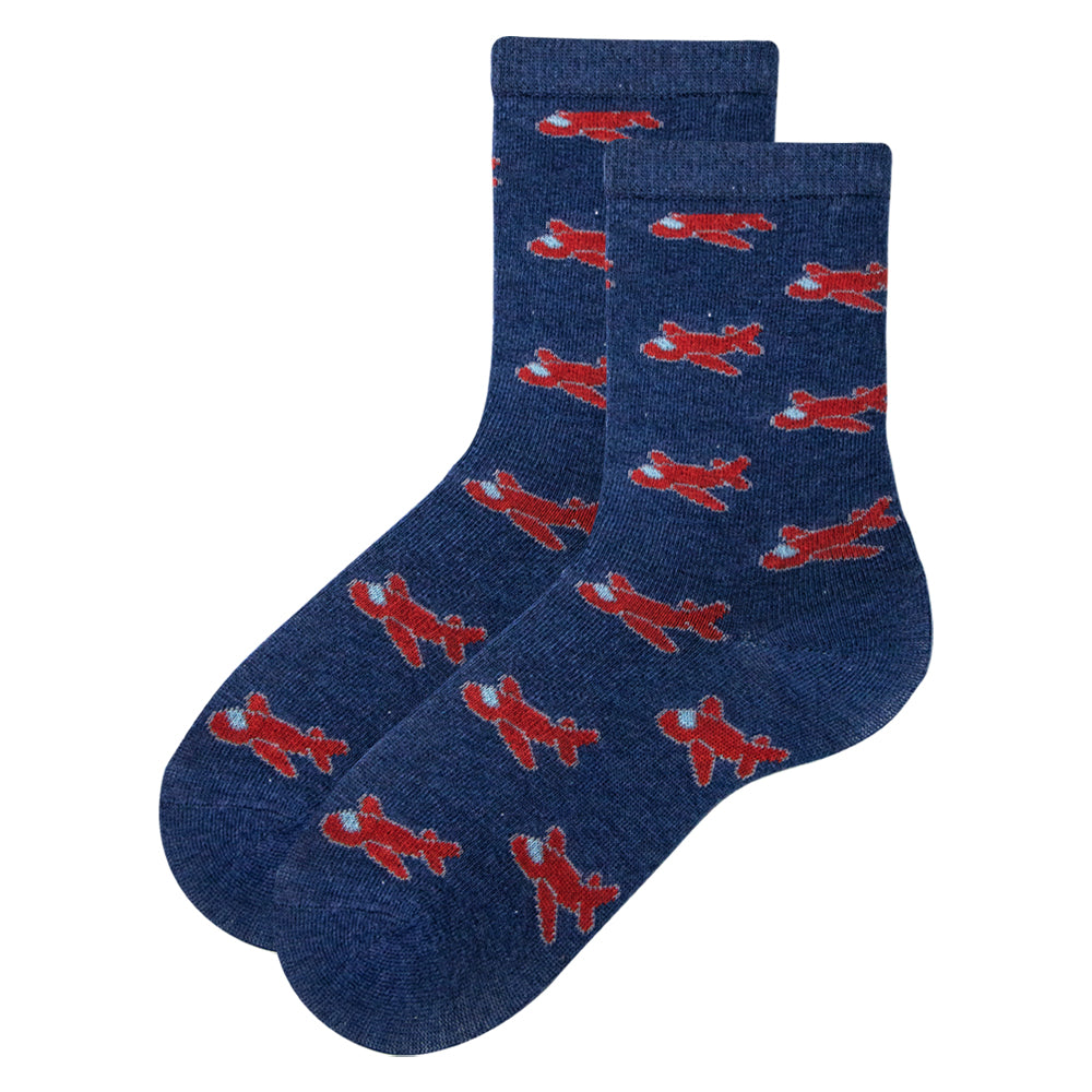 Pack of 2 - Boys Tractor & Airplane Fun Socks