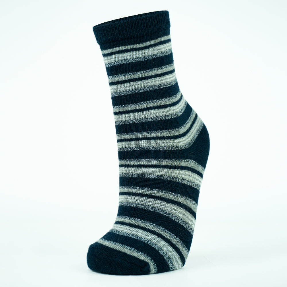 Boys' Cotton Blend Striped Crew Socks