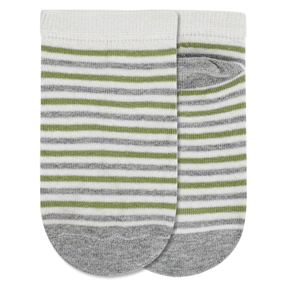 Boys Green Striped Ankle Socks