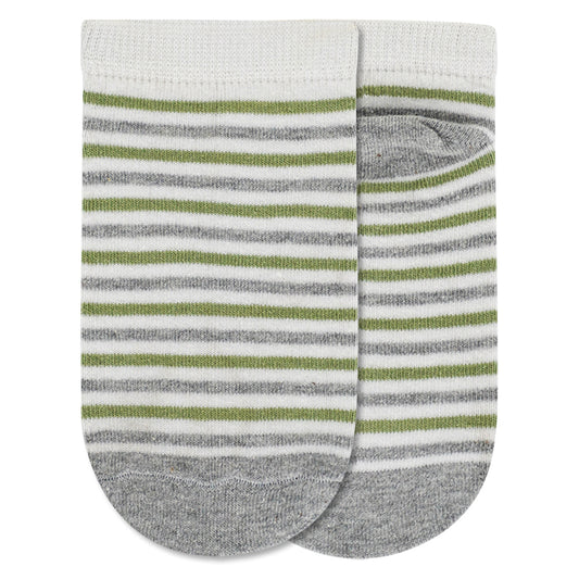 Boys Green Striped Ankle Socks