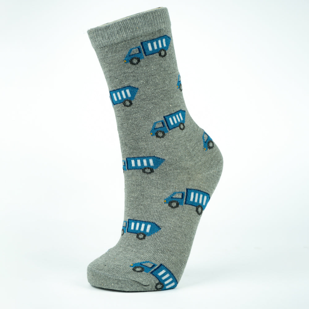 Boys Blue Truck Pattern Socks