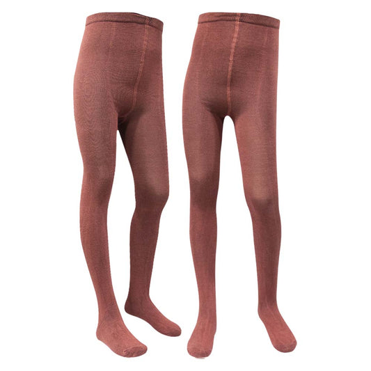 Cozy Premium Knit Texture Coco Brown Girls Tights (SF)