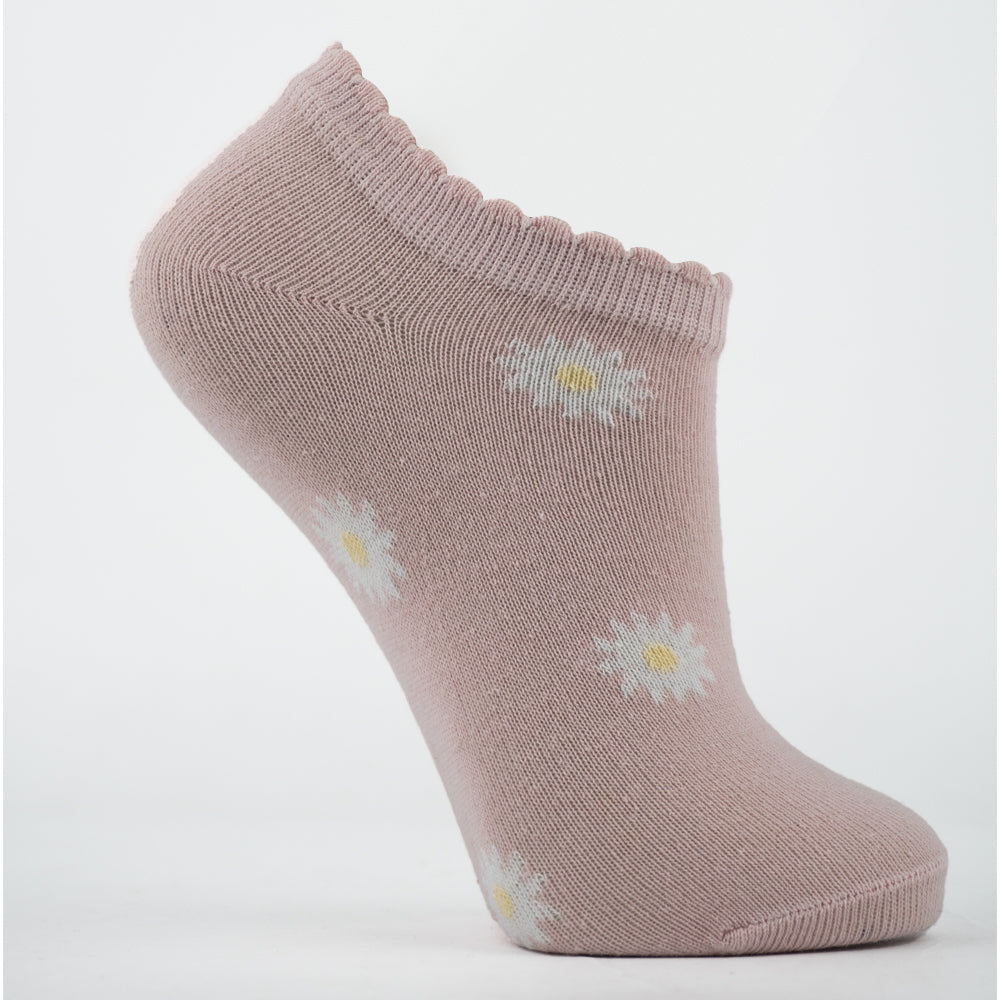 Girls Flower Print Ankle Socks