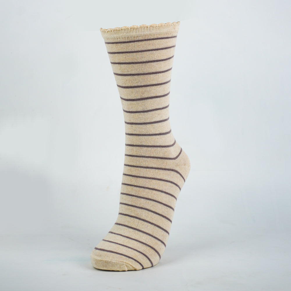Girls Striped Crew Socks