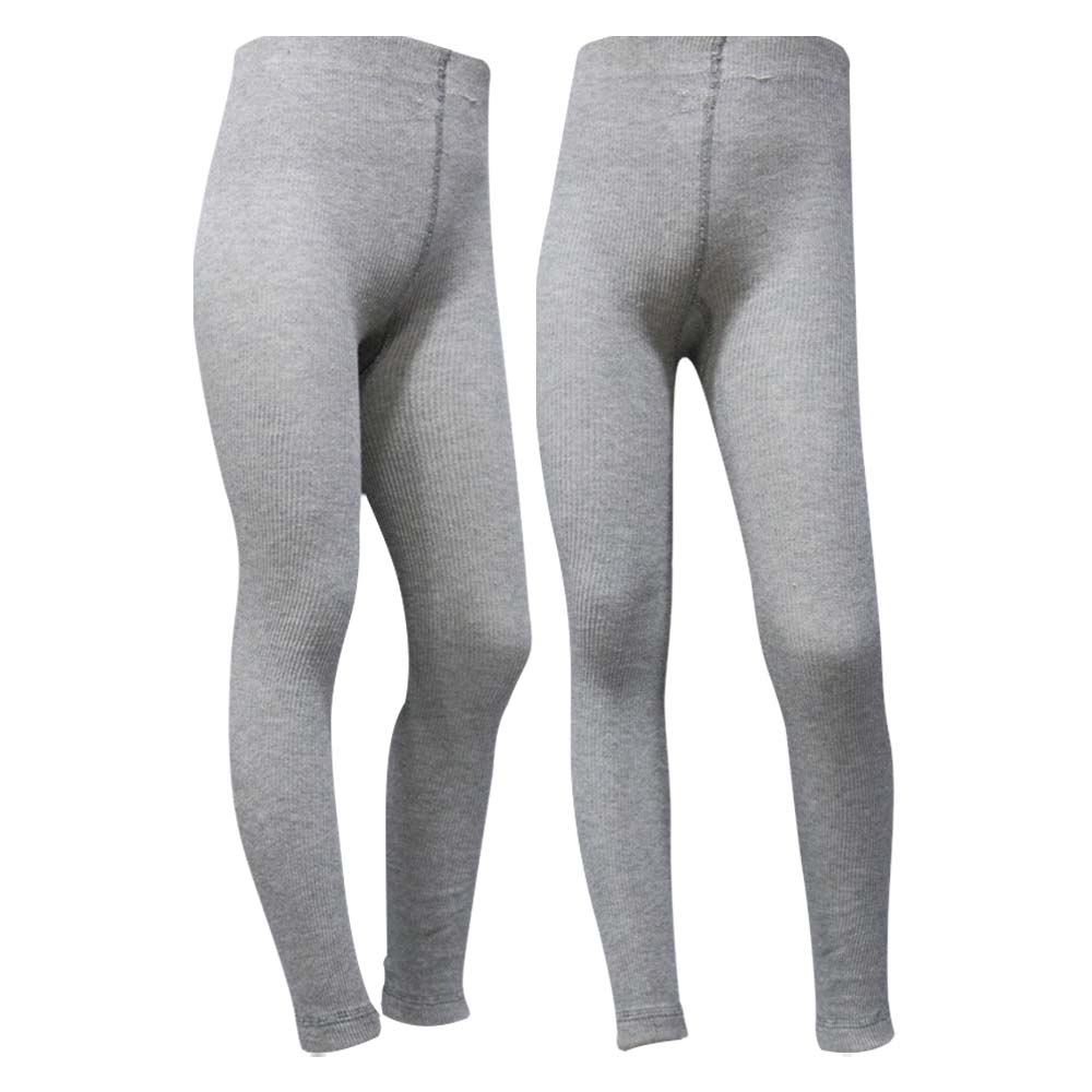 Girls Grey Needle Drop Texture Leggings (OT)