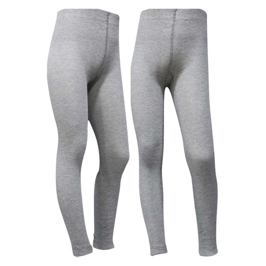 Girls Grey Needle Drop Texture Leggings (OT)