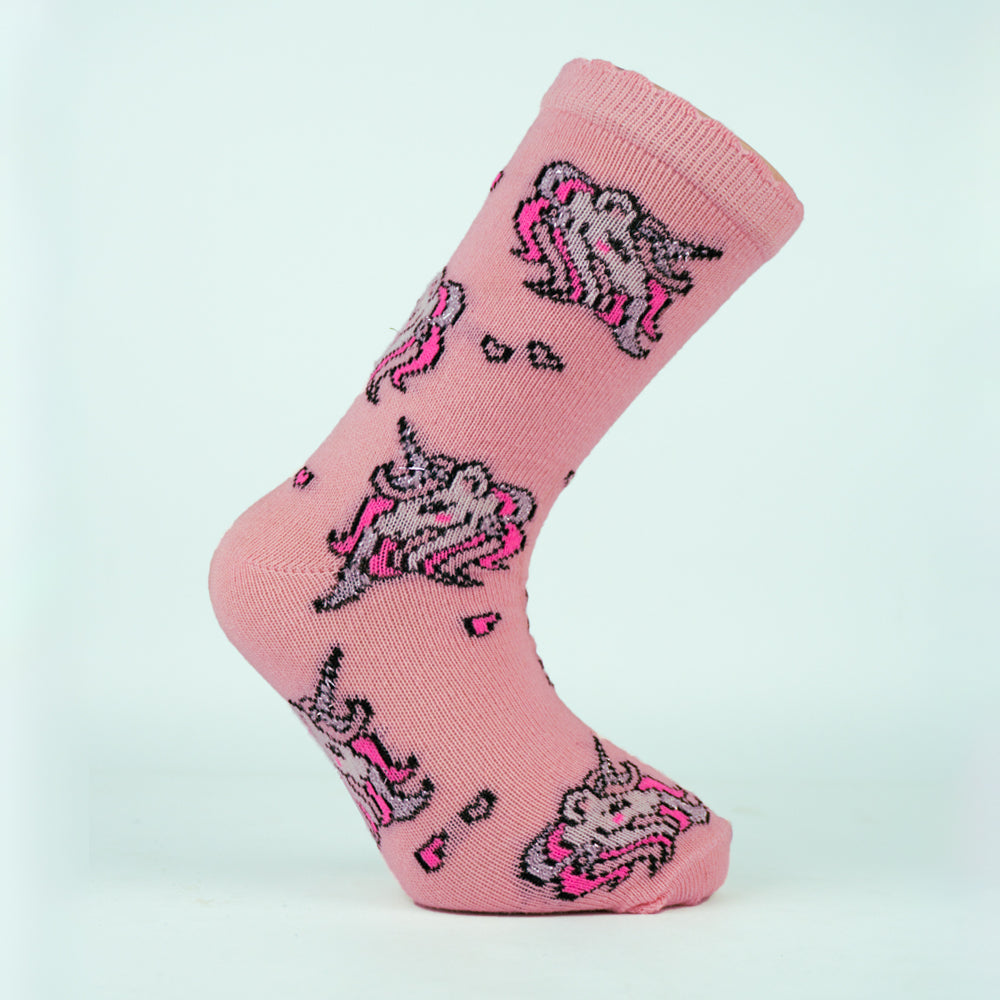 Unicorn Girls' Cotton Pink Ankle Socks