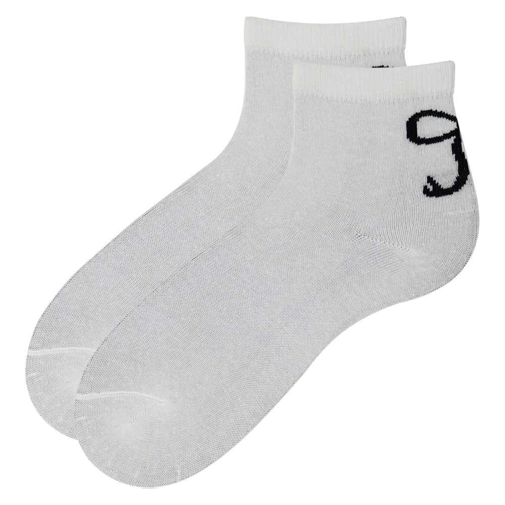 Women Bow Print Ankle White Socks
