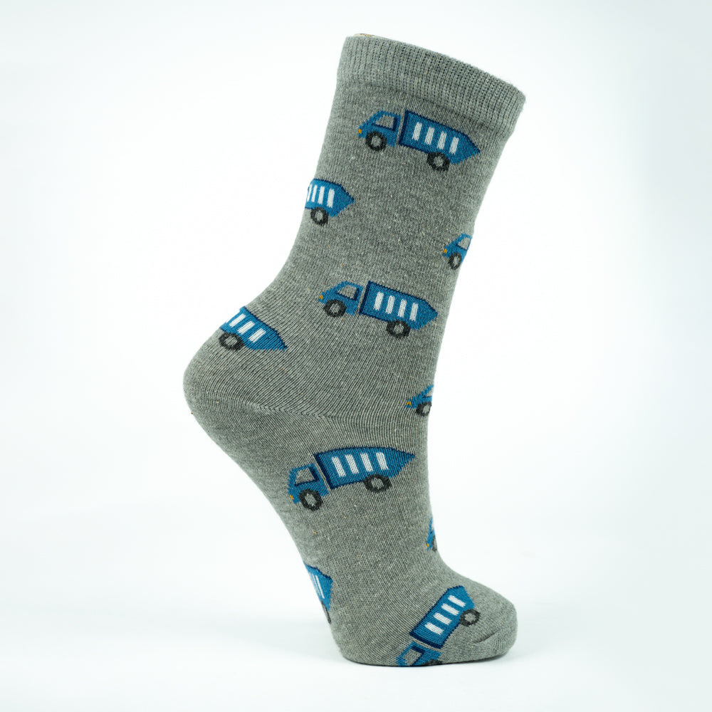 Boys Blue Truck Pattern Socks