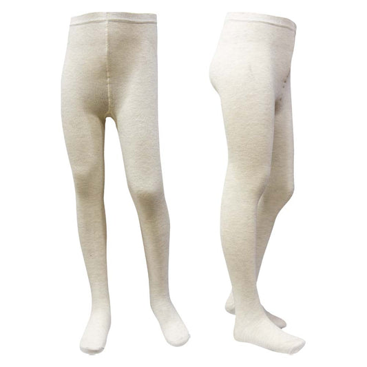 Cozy Knit Plain Cream Girls Tights