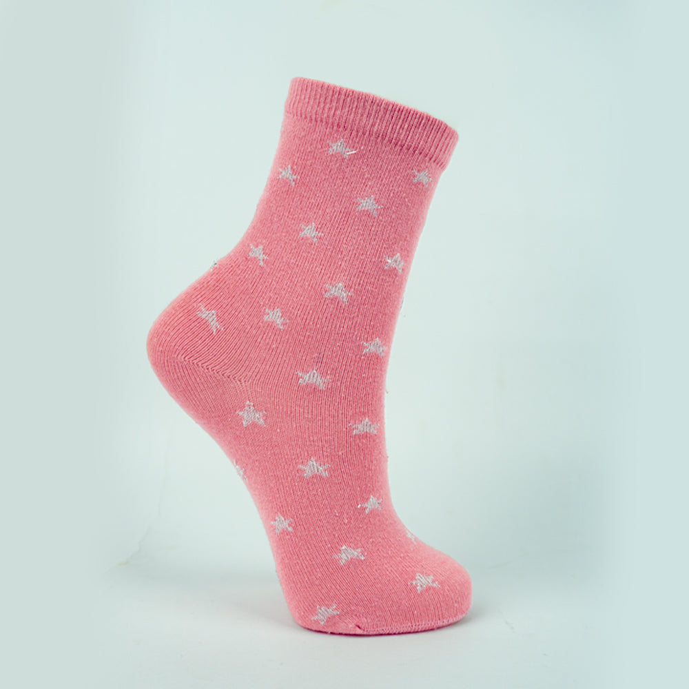 Sparkly Star Girls Crew Socks