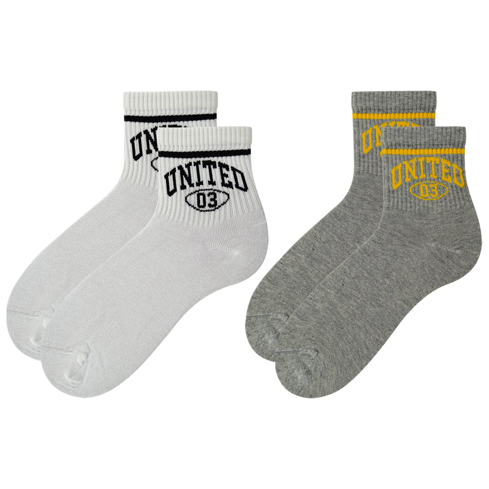 Retro Collegiate "UNITED 03" Mid-Crew Socks
